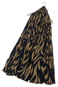 Large Zebra Print Wool Frayed Scarf