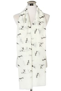 German Shepherd Print Frayed Scarf - Fashion Scarf World