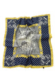 Silk Style Nautical Ships Print Square Scarf