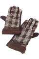 Crinkle Yarn Tartan Gloves - Fashion Scarf World