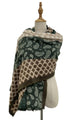 Vinatge Paisley Stripe Soft Wool Blanket Frayed Scarf