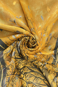 Two Tone Tree Print Chiffon Scarf