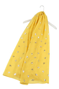 Silver Bee Print Scarf - Fashion Scarf World
