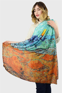 Impressionist Oil Painting Sunset Silk Scarf - Fashion Scarf World