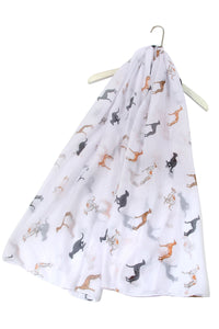 Cute Greyhound Dog Print Scarf - Fashion Scarf World