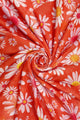 Colourful Daisy Floral Print Frayed Scarf