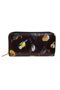 British Wildlife Bird Print Purse Collection - Black