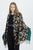 Leopard & Plain Stripe Print Soft Wool Tassel Scarf