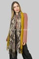 Snakeskin Stripe Soft Wool Tassel Scarf