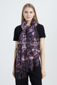 Tiger Stripe Print Soft Wool Tassel Scarf