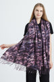 Tiger Stripe Print Soft Wool Tassel Scarf