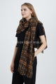 Soft Boucle Check Frayed Edge Wool Scarf