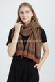 Houndstooth Check Print Frayed Scarf