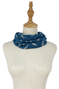 Silver Feather Print Snood