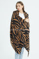 Large Zebra Print Wool Frayed Scarf