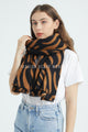 Large Zebra Print Wool Frayed Scarf