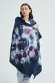 Tie Dye Print Soft Wool Blanket Frayed Scarf