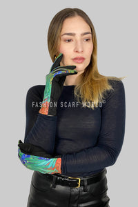 Van Gogh Irises Print Suede Touchscreen Gloves