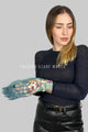 Cat Floral Print Suede Touchscreen Gloves