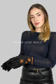 Star Print Suede Touchscreen Gloves