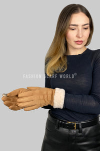 Plain Soft Faux Fur Touchscreen Gloves