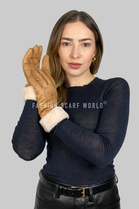 Plain Soft Faux Fur Touchscreen Gloves