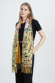 Klimt 'Portrait Of Adele' Print Wool Tassel Scarf