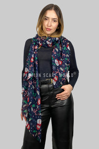 Christmas Snowman Print Scarf