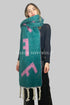 Letter Print Chunky Tassel Blanket Wrap