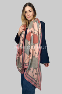 Horse & Carriage Diamond Chain Print Scarf