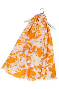 Fallen Leaves Silhouette Frayed Scarf - Fashion Scarf World