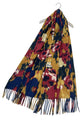 Abstract Flower Print Soft Wool Tassel Scarf