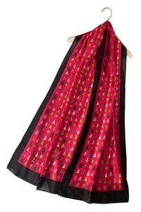 Christmas Tree Print Silk Scarf