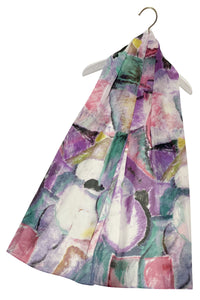 Oil Pastel Fruit Print Chiffon Scarf - Fashion Scarf World