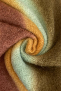 Hand Dyed Multi Stripe Tassel Blanket Wrap