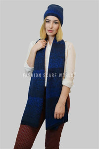 Metallic Thread Knitted Hat & Scarf Set - Fashion Scarf World
