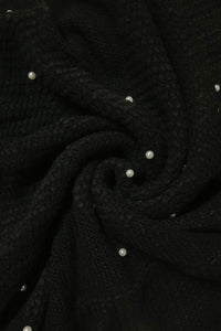 Arrow Knit & Pearl Tassel Poncho - Fashion Scarf World