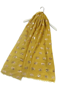 Rose Gold Elephant Frayed Scarf