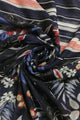 Tropical Leaf With Stripe Border Scarf - Fashion Scarf World