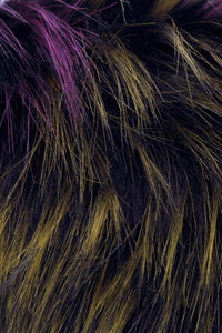 Long Multi Colour Faux Fur Collar - Black/Purple/Blue - Fashion Scarf World