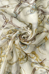 Chain & Buckle Print Chiffon Scarf