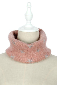 Kid's Fluffy Knitted Star Print Snood - Fashion Scarf World