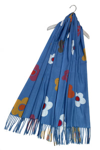 Bold Daisy Print Tassel Scarf