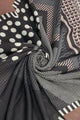Geo Print Polka Dot Frayed Scarf
