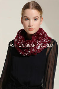 Foiled Snowflake Soft Twist Snood - Fashion Scarf World
