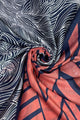 Abstract Waves & Stripes Print Silk Scarf