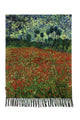 Van Gogh 'Poppy Field' Print Wool Tassel Scarf