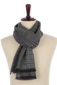 Dot, Tartan & Hounds - tooth Print Frayed Men Scarf - Fashion Scarf World