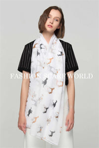 Cute Greyhound Dog Print Scarf - Fashion Scarf World