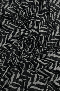 Jazzy Zebra Print Scarf with Frayed Edge